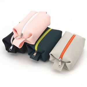 Fashionable Large Capacity Zipper Cosmetic <b>Brush</b> Pouch Bag Waterproof <b>Silicone</b> Makeup Coin Purse for <b>Toilet</b> Storage - Product Image 6