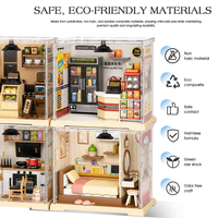 Kit miniature de maison de poupée DIY, kit de maison miniature 3D, puzzle, coin lecture, maison de poupée moderne en bois pour adultes, décoration intérieure, cadeau