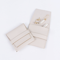 Pochette à bijoux en cuir personnalisée Jinsky avec bouton, sac à bijoux en similicuir suédé avec logo