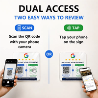 Autocollant adhésif en acrylique NFC Google Review avec code QR pour avis clients – Panneau étanche pour table, comptoir ou mur d'entreprise