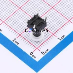 TSA06131-110B332CA-003E Tactile Switch Through hole-4P,6.1x6.1mm Switch Single Pole Single Throw Round Button 1.8N 6.1mm - Product Image 2