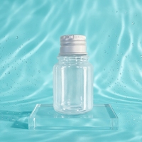 Bouteilles distributrices transparentes personnalisées en PET de 35 ml à large ouverture pour cosmétiques, avec bouchons en aluminium, vides, pour échantillons liquides
