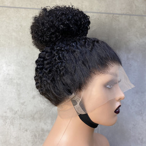 Perruque cheveux humains afro bouclés 360 Full Lace Female Fluffy Stock <span class=keywords><strong>Boom</strong></span> Hair Headgear Wholesale Stock Afro Women Pixie Curly Wigs Cover - Product Image 2