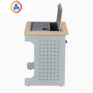 Support de moniteur motorisé moderne en métal blanc, pour salles informatiques, multimédias et de formation scolaire - Product Image 2