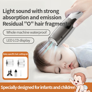 <span class=keywords><strong>CORB</strong></span> 1 Juego de recortadora de pelo para bebés con pantalla LCD y función de vacío 3 peines recargables portátiles de bajo ruido para el hogar - Product Image 2