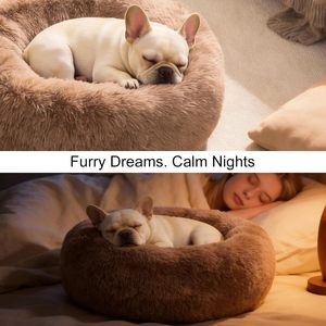 Round Long Plush Super Soft Cat Dog Luxury Fluffy Faux Fur Pet Sleeping <b>Bed</b> Puppy Dog Basket Cushion Mat Portable Cat Dog <b>Nest</b> - Product Image 3