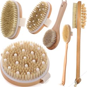 <span class=keywords><strong>Brosse</strong></span> de bain manuelle Junfa avec <span class=keywords><strong>long</strong></span> <span class=keywords><strong>manche</strong></span> en bois et poils de sanglier pour l'exfoliation sous la <span class=keywords><strong>douche</strong></span> et le nettoyage du corps (usage adulte) - Product Image 1