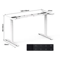 Cadre de bureau électrique à double moteur, réglable en hauteur, avec design détachable, pieds carrés, table de bureau en métal robuste