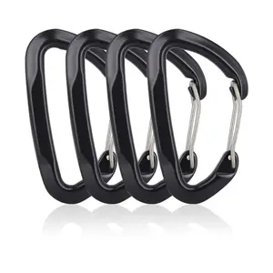 Jensan 24kn חוט דלת D-סוג Carabiner וו טיפוס מתכת קליפ אביב עבור חיצוני קמפינג