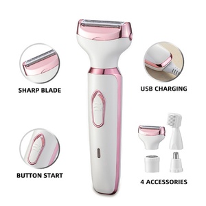 Rasoir électrique pour femmes 4 en 1, rasoir pour femmes sans douleur, rechargeable, 4 têtes de tondeuse interchangeables - Product Image 2