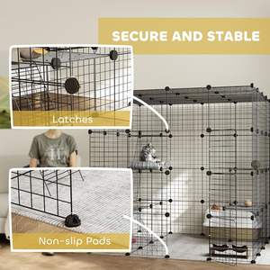 Grande cage pour animaux de compagnie robuste et résistante en acier épais, à forte capacité de charge, anti-déformation, pour utilisation en extérieur et à la ferme - Product Image 2