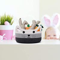 Panier de rangement en corde de coton tressée fait main, décoration d'intérieur, idéal pour le salon, la chambre et les étagères
