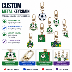 Porte-clés en métal en forme de mini ballon de football personnalisé, porte-clés 3D en forme de ballon de football, cadeau sportif <span class=keywords><strong>pour</strong></span> les fans de la Coupe du Monde, accessoires souvenirs du tournoi - Product Image 2
