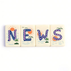 Juego de Mahjong Tropical Summer Shine Miss, 166 Piezas de Acrílico con Diseños de Piña y Flamenco para Fiestas y Juegos Familiares - Product Image 3