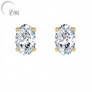 Pendientes de Plata de Ley 925 con Incrustaciones de Circonitas, Corte Princesa, Hipoalergénicos, Chapados en Oro, de UM JEWELRY, Novedad - Product Image 1