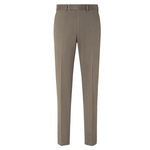 Men's Slim Fit Pleated <strong>Chino</strong> Trousers Stretch Plain Dyed Straight Lightweight Formal Pants with <strong>Cuffed</strong> Hem - Product Image 1