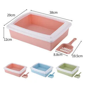 Fabricação Atacado Plástico Pet Grooming Grande Gato Litter Box Toalete Bandeja