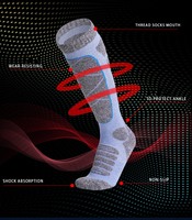 Chaussettes de ski et de trekking d'hiver pour hommes et femmes, professionnelles, élastiques, longueur genou, absorption des chocs