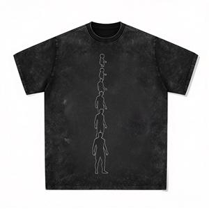 Camiseta de Gran Tamaño Estilo Hip Hop Rapper, 100% Algodón, Lavado Ácido, Manga Corta para Hombre, Camiseta Urbana Vintage de Alta Calidad - Product Image 2