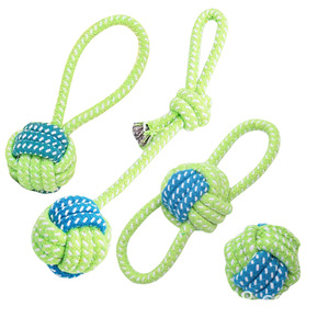 Çevre dostu küçük peluş köpek çiğnemek Bite oyuncak pamuk halat Bite dayanıklı römorkör halat günlük kullanım ve Molar diş temizleme için - Product Image 1