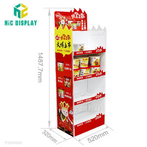 Rak Display Kardus Makanan Supermarket Pop Up Warna-Warni Kustom untuk Promosi Mie Instan - Product Image 2