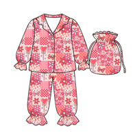 Pyjama pour femmes et adultes à imprimé fraise, dernier design imprimé, pantalon à manches longues, ensemble deux pièces, vente en gros d'usine