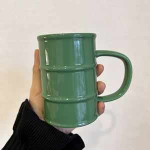 Personalized logo Green Oil <b>Drum</b> Coffee Mug Creative Ceramic Oil Barrel Mug - Product Image 5