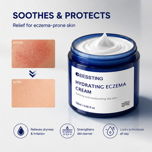 Crème hydratante réparatrice pour la peau, à logo personnalisé, soin du corps, barrière cutanée longue durée, réparation des peaux abîmées, rougeurs, sécheresse, hydratation, eczéma - Product Image 2