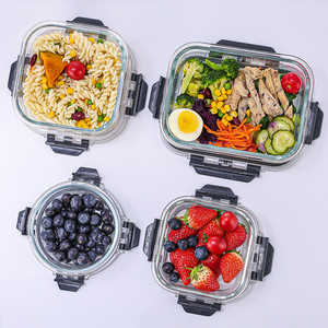 Sản Xuất Lò Vi Sóng An Toàn Thủy Tinh Hộp Ăn Trưa Vòng Vuông Nhà Bếp Kín Lọ Hạt Lưu Trữ <span class=keywords><strong>Container</strong></span> Với Tươi Giữ Nắp - Product Image 5