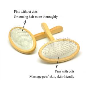 Spazzola per Toelettatura Cani Baoli ODM a Forma Ovale in Legno, Districante e Volumizzante per Pelo Lungo di Cani e Gatti - Product Image 2