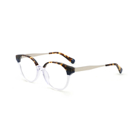 Gafas de Acetato de Moda Unisex, Estilo Vintage, Ojo de Gato, Ligeras, Monturas Transparentes con Degradado de Color, para Uso Diario