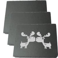 Plateau de service en ardoise naturelle Assiette à dîner rectangulaire isolée thermiquement étanche avec planche à découper en pierre noire gravée