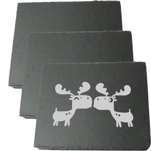 Plateau de service en ardoise naturelle Assiette à dîner rectangulaire isolée thermiquement étanche avec planche à découper en pierre noire gravée - Product Image 2