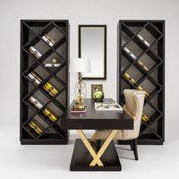 Moderno Mueble Exhibidor de Vino Personalizado con Iluminación LED, Construcción de Madera Sólida para Cocina, Sala de Estar, Comedor y Uso en Hoteles