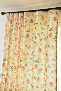 Màu Hồng Dễ Thương Đào Màu Xanh Lá Cây Lá Hoa Retro Nghệ Thuật In Trái Cây Màn Rèm Cửa Cho Cô Gái Phòng Ngủ Nhà Bếp Trang Trí Nội Thất - Product Image 6