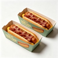 Boîte à hot-dogs et hamburgers en carton avec impression de logo personnalisée pour les restaurants de restauration rapide et les services de livraison à emporter