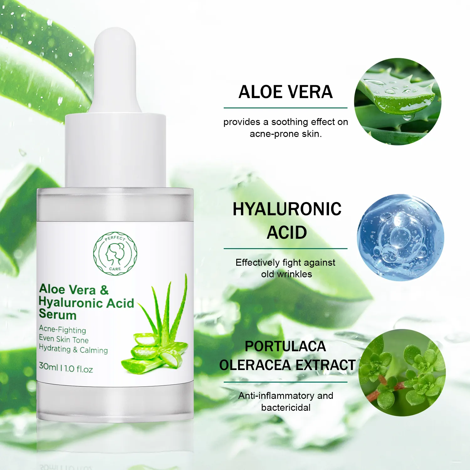 Hautpflege Serum White ning Aufhellende Anti-Falten-Gesichts serum Aloe Vera Akne Entfernen Sie Anti-Aging-Gesichts serum