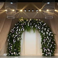 Rose en soie douce blanche et bleue avec arrangement de fleurs artificielles vertes pour arche de mariage, décoration de mariage, Thanksgiving, Nouvel An