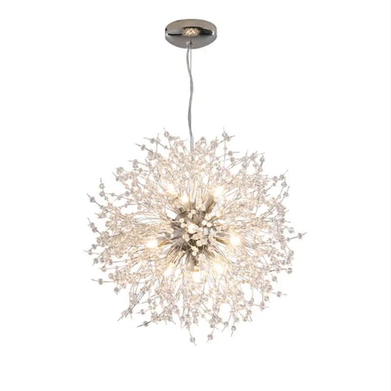 Modern Nordic Style Simple Light Luxury Creative Decoration Crystal Dandelion Chandelier For Living Room Dining