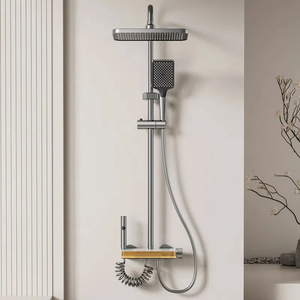 Bộ vòi sen điều nhiệt bằng nhôm Synchro White Space, kết hợp vòi sen cầm tay và vòi sen mưa đổi màu bằng nước - Product Image 2