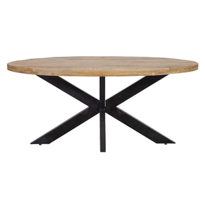 Mango Wood Dining <b>Table</b> Oval 180x100 cm Featuring Solid Construction Elegant Design Durable Finish And Perfect Stylish Addition - Product Image 3