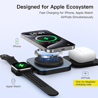Station de charge sans fil pliable 3 en 1, support de charge magnétique pour téléphone, montre connectée, écouteurs Apple Samsung