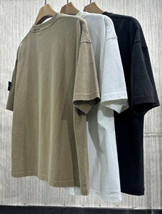Camiseta de Manga Corta Stonee de Lujo, Casual, 100% Algodón, Estilo Vintage, Básica, Clásica, Holgada, para Hombre - Product Image 5