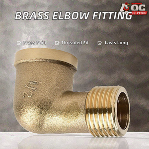 Raccord coudé à 90 degrés en laiton forgé, filetage mâle, résistant à la corrosion, pour tuyau d'eau de 1/8 pouce - Product Image 2