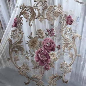 Rideau <span class=keywords><strong>en</strong></span> tissu <span class=keywords><strong>organza</strong></span> brodé de fleurs - Product Image 6