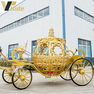 Charrette Impériale Dorée en Forme de Citrouille pour Reine/Carrosse de Cendrillon Luxueux pour Mariage/Charrette Royale Traînée par des Chevaux pour la Noblesse - Product Image 5