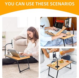 Combohome Patrón personalizable Natural <span class=keywords><strong>Plegable</strong></span> Ajustable Multifunción Cama Bambú Lap <span class=keywords><strong>Escritorio</strong></span> de la computadora - Product Image 5