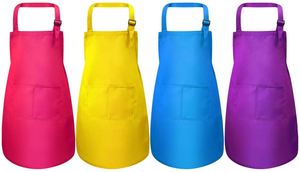 Pattern Adjustable Baking Children's Colorful Polyester Chef <b>Hat</b> and Sleeveless Apron Set - Product Image 4
