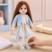 Vêtements de poupée en coton personnalisés, modernes et élégants, 18 pouces, vente en gros, robe pour poupée de 2 à 4 ans