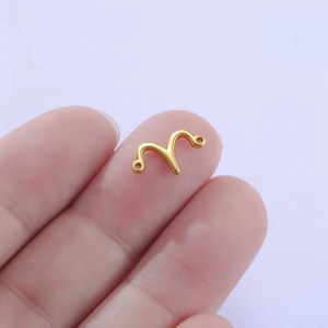 Zodyak Burcu Tılsımlı Takı Yapımı Paslanmaz Çelik PVD Altın Kaplama 12 Burç Çift Delikli Kolye Doğum Günü Hediyesi - Product Image 5